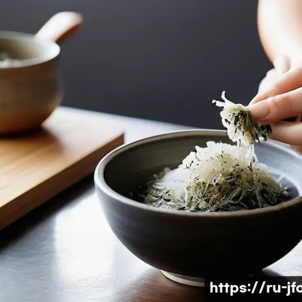일본식 장국 육수 만들기 - **Prompt 1: The Art of Dashi Ingredients and Gentle Preparation**
An aesthetic close-up shot in...