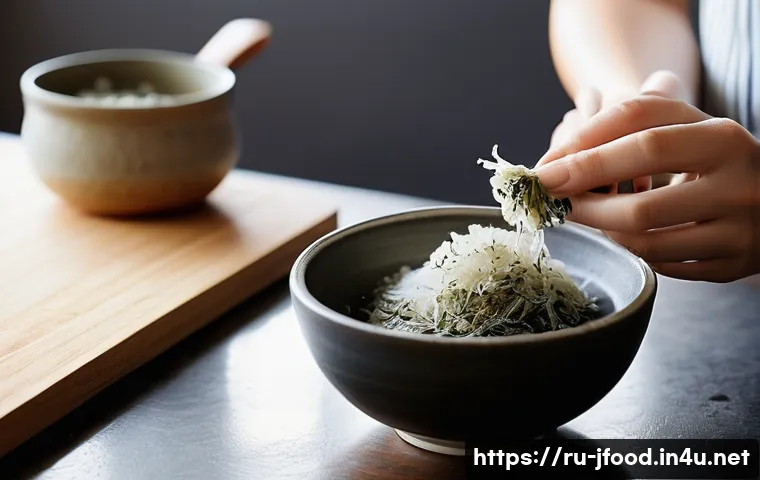 일본식 장국 육수 만들기 - **Prompt 1: The Art of Dashi Ingredients and Gentle Preparation**

    An aesthetic close-up shot in...